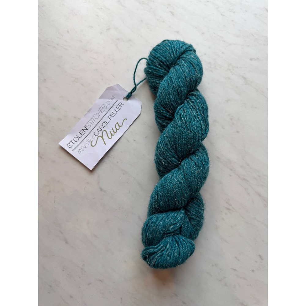 New Stolen Stitches Nua Sport Yarn 153 yd Teal Merino Yak Linen